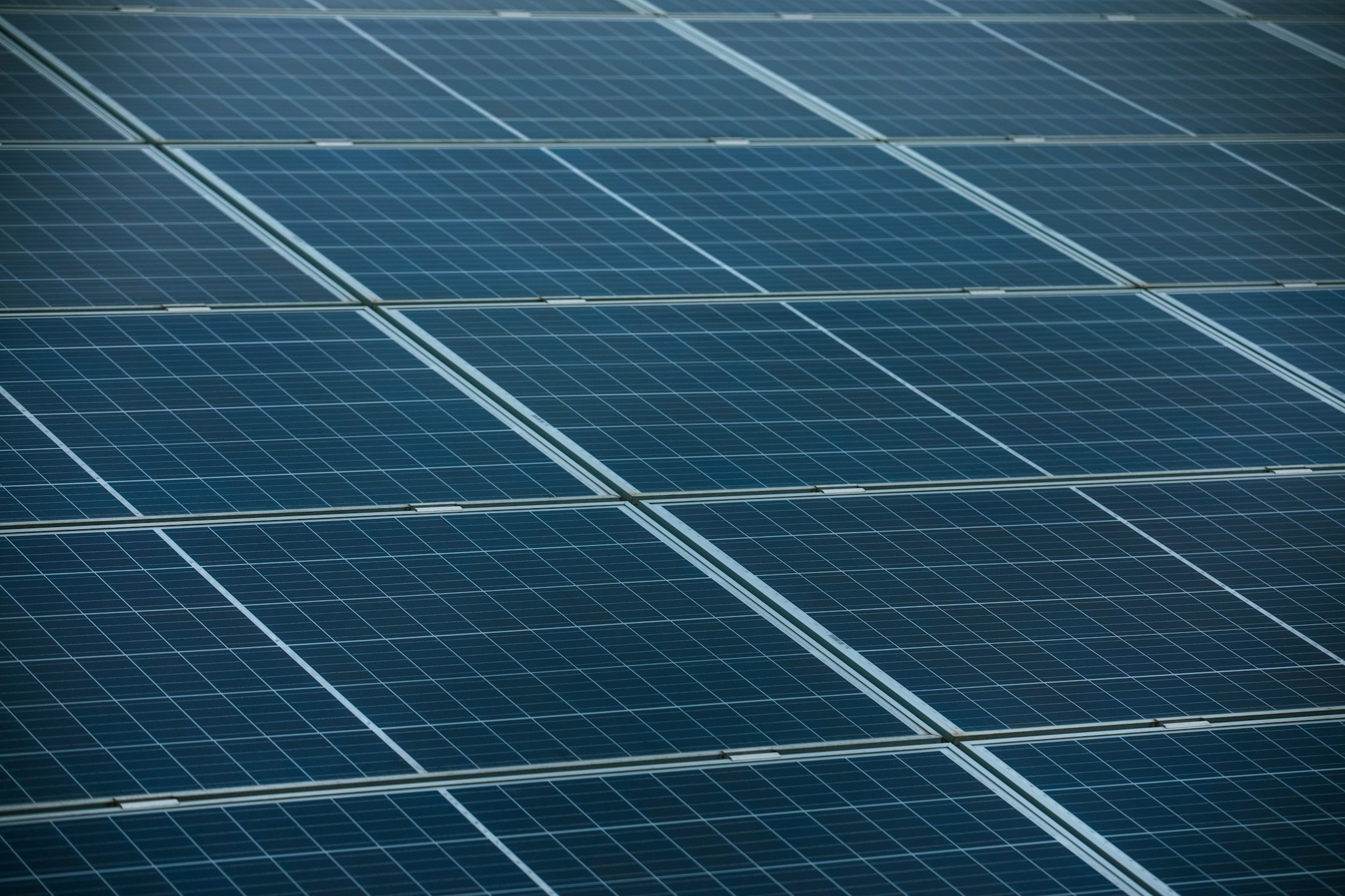 Rows of solar cells